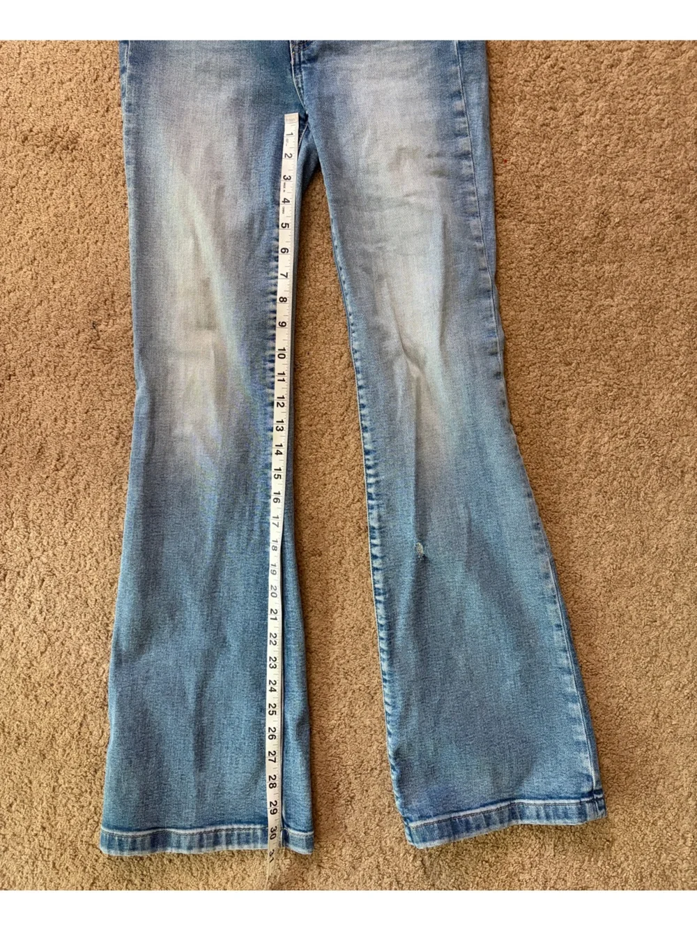GAP Flare High Rise Blue Light Wash Denim Jeans 24 Waist 00 - Picture 4 of 7